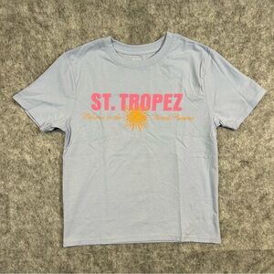 Target St. Tropez Light Blue Tee for Girls Pink & Yellow Graphic XS Summer Fun